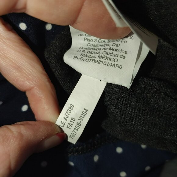 J‎ Crew Mercantile Womens Top XXS Gray Polka Dot Layered Look Long Sleeve Casual - Picture 9 of 10